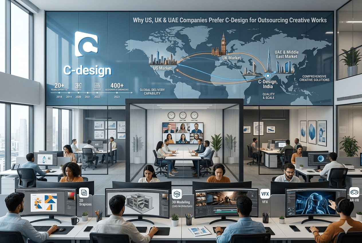 Why US, UK & UAE Companies Prefer C-Design for Outsourcing Creative Works